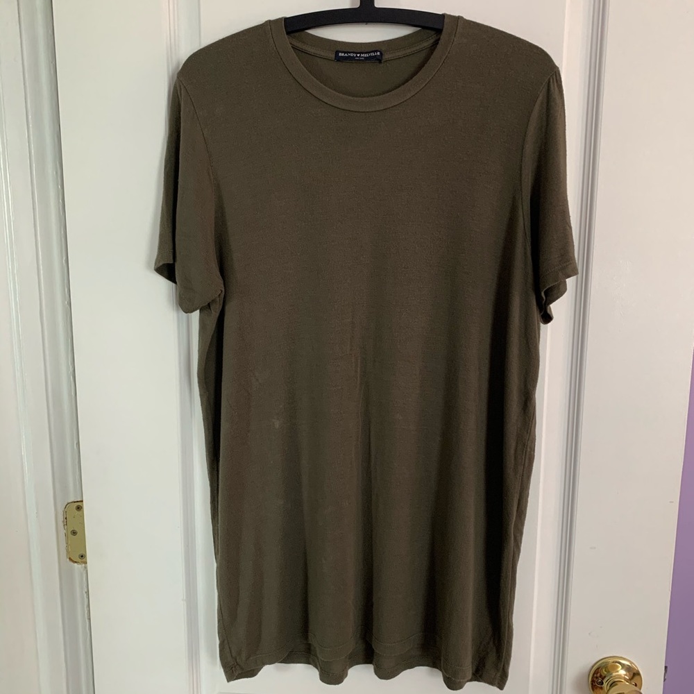 brandy melville green t-shirt dress